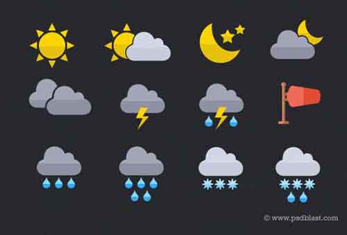 Weather icons | Material design, Icons and Design inspiration