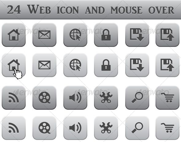 Flat Web Design Elements, Buttons, Icons. Templates For Website 