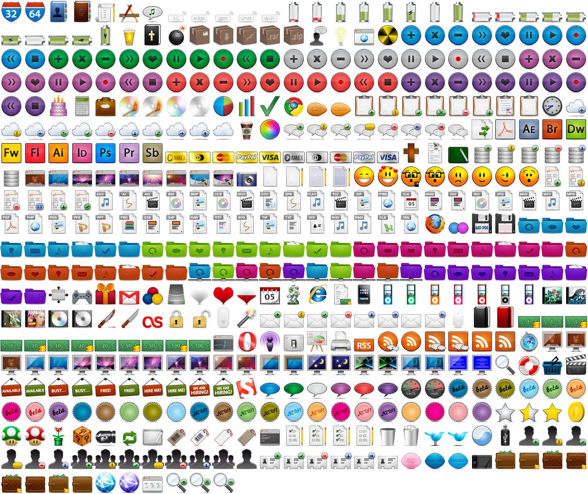 Freebie: The Website Icon Set (36 Icons, AI, EPS  PSD) | Icon set 