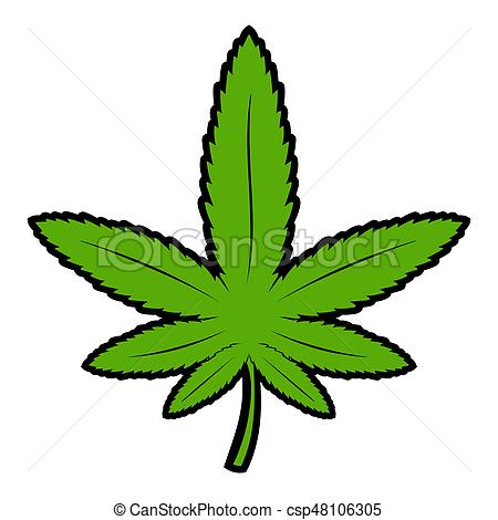 Marijuana leaf flat design long shadow icon. Cannabis weed. Vector 