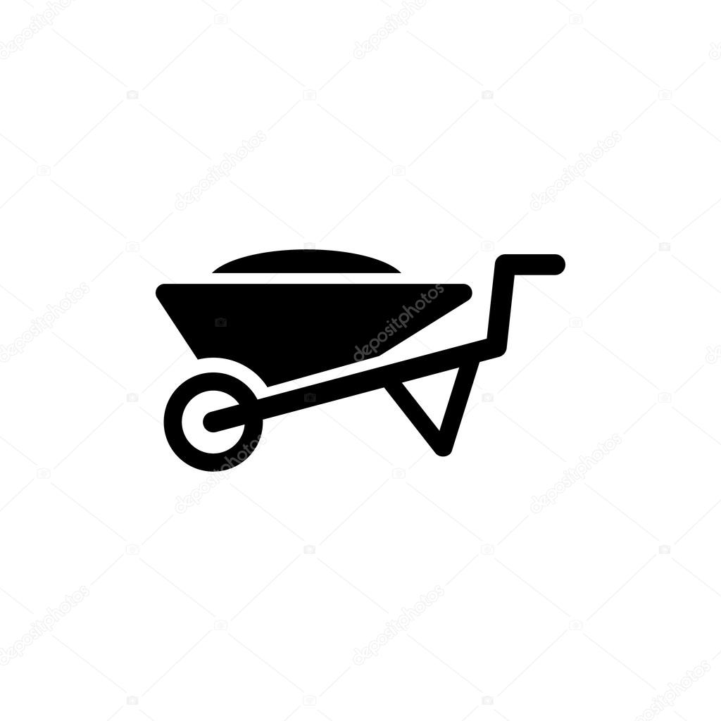 Wheelbarrow icon , simple style. Wheelbarrow icon . simple 