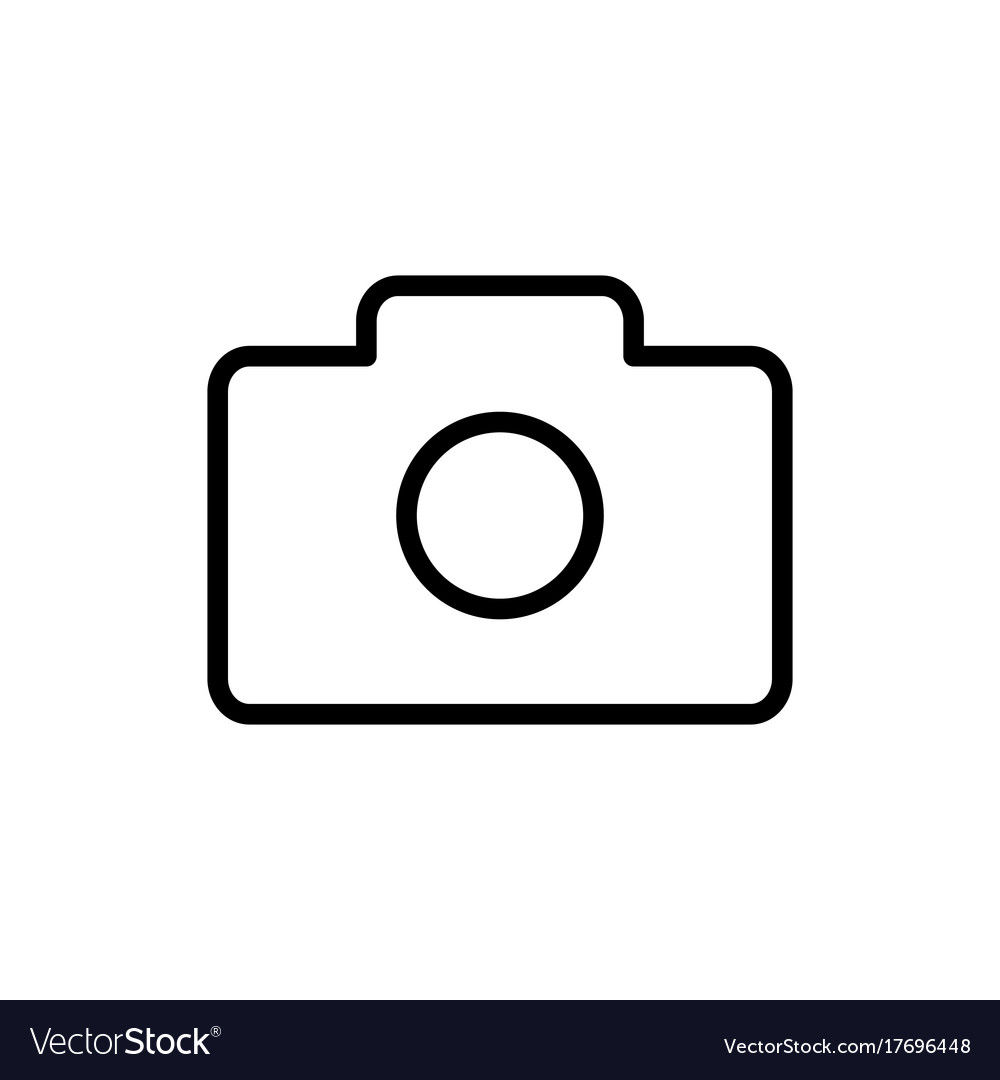 Line camera icon on white background Royalty Free Vector