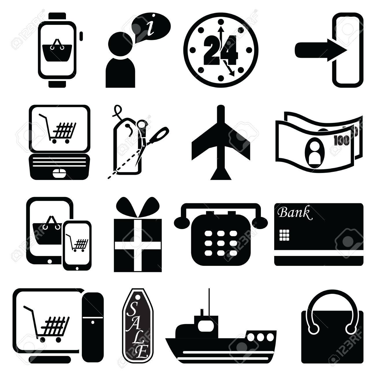 Shopping Retail Icons Sketch Style Online Stock Vector 351483482 