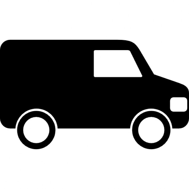 White delivery van realistic vector icon isolated on white 