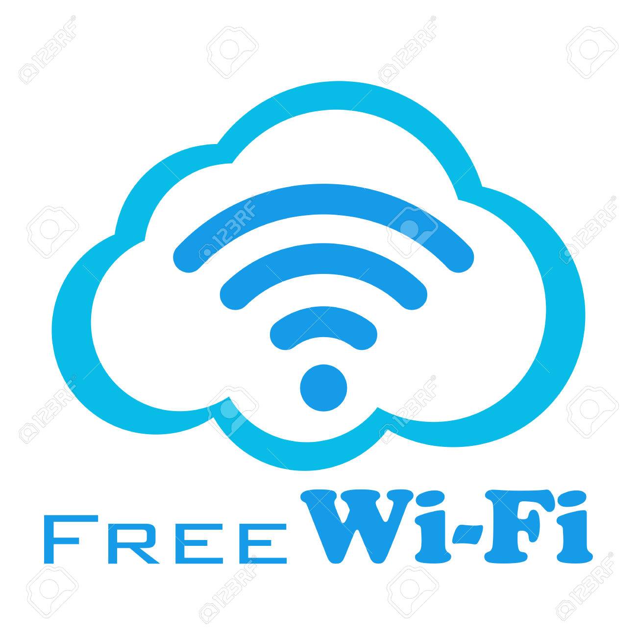 Internet Cafe Free Wifi Vector Icons Set. Stock Vector 