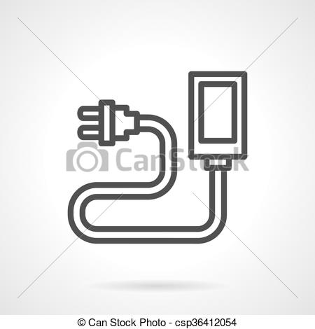 Wired microphone line icon or symbol Royalty Free Vector
