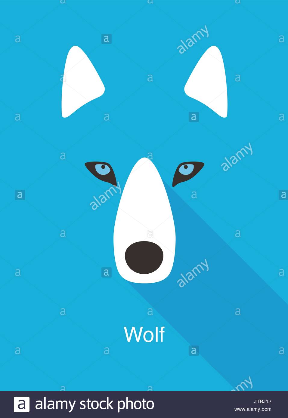 Wolf Face Flat Icon Vector Illustration Vector Art | Getty Images