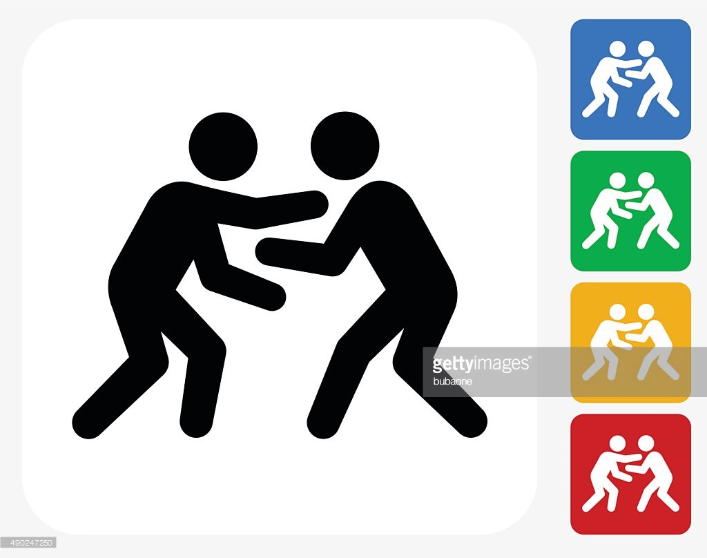 Wrestling Icon Flat Graphic Design Vector Art | Getty Images
