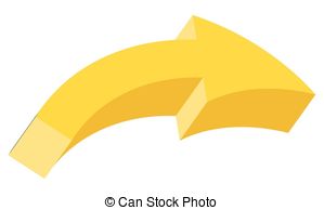 Abstract 3d yellow arrow icon vector illustration - Search Clipart 