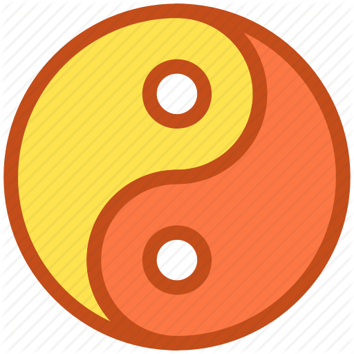 Orange yin yang icon - Free orange civilization icons