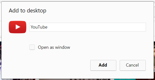 how to add youtube to desktop